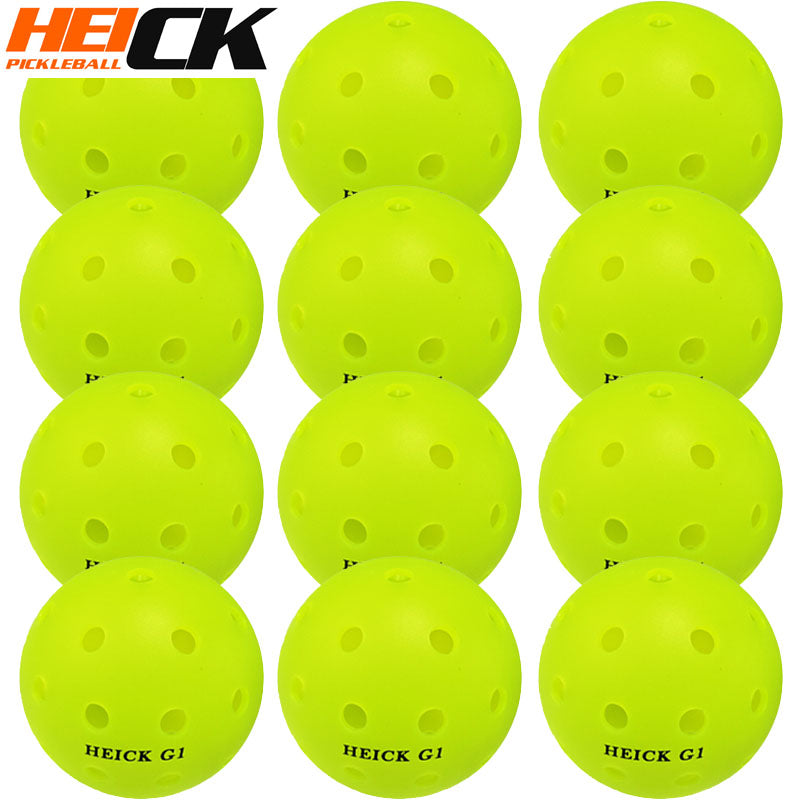 HEICK 12/24/144 Pack Outdoor Pickleball Balls - USA Pickleball (USAPA) Approved - US Open Ball（Green）