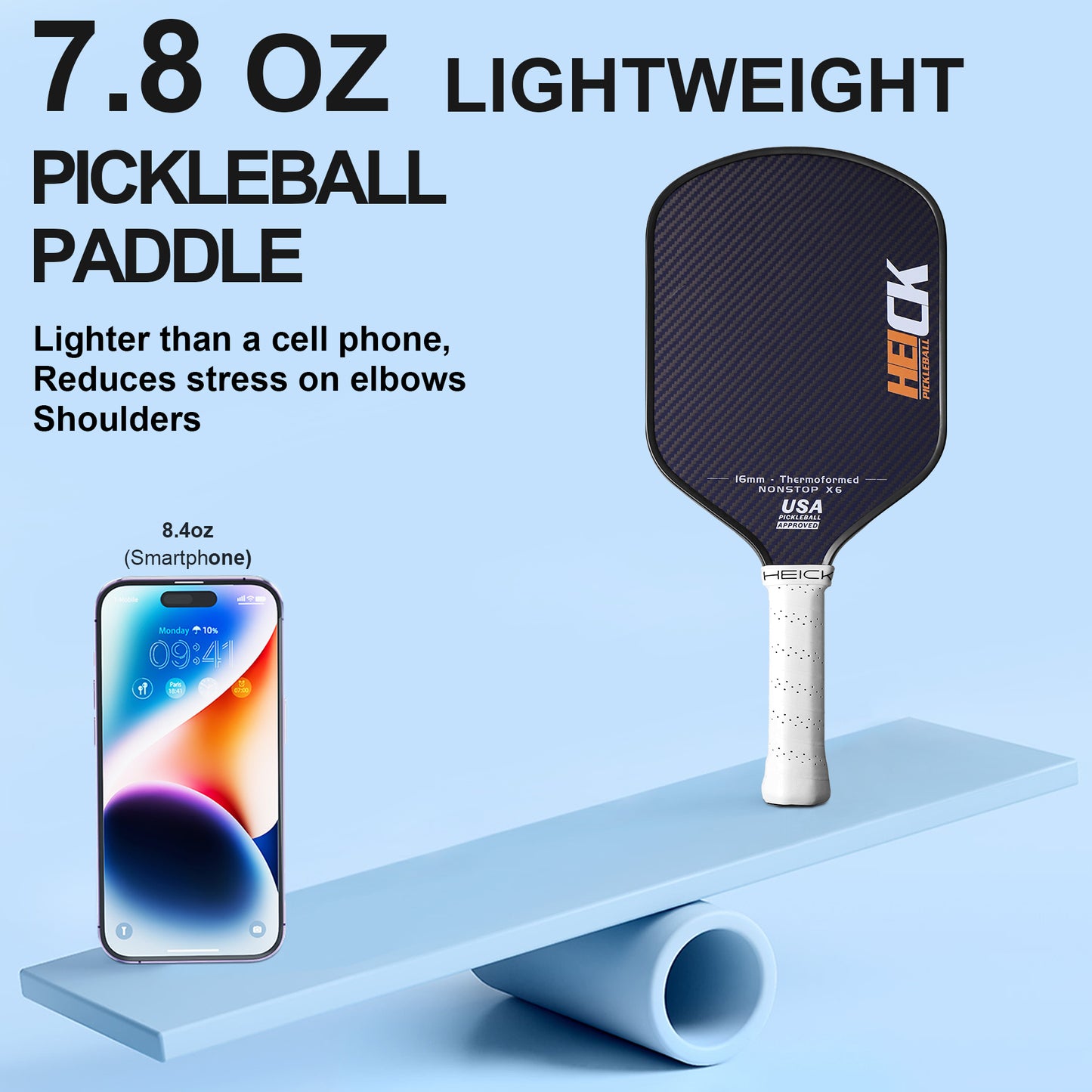 HEICK 2024 Kevlar Thermofored Pickelball Paddle USAPA Aproved( NONSTOP X6)