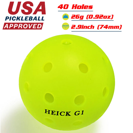 HEICK 12/24/144 Pack Outdoor Pickleball Balls - USA Pickleball (USAPA) Approved - US Open Ball（Green）