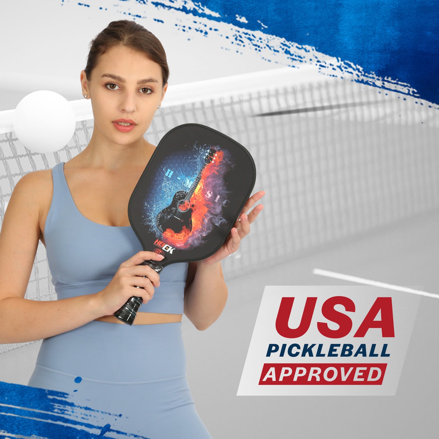 HEICK H-musicG2 Pickleball Paddle
【USA Pickleball Approved】Certified by USA Pickleball to meet their requirements for tournament play. USA Pickleball graphic on the face of the pickleball paddle so Heick Pickleball