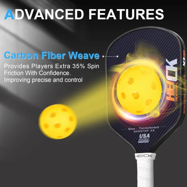 Heick x6 kevlar Pickleball Paddle, thermoformed - 图片 3